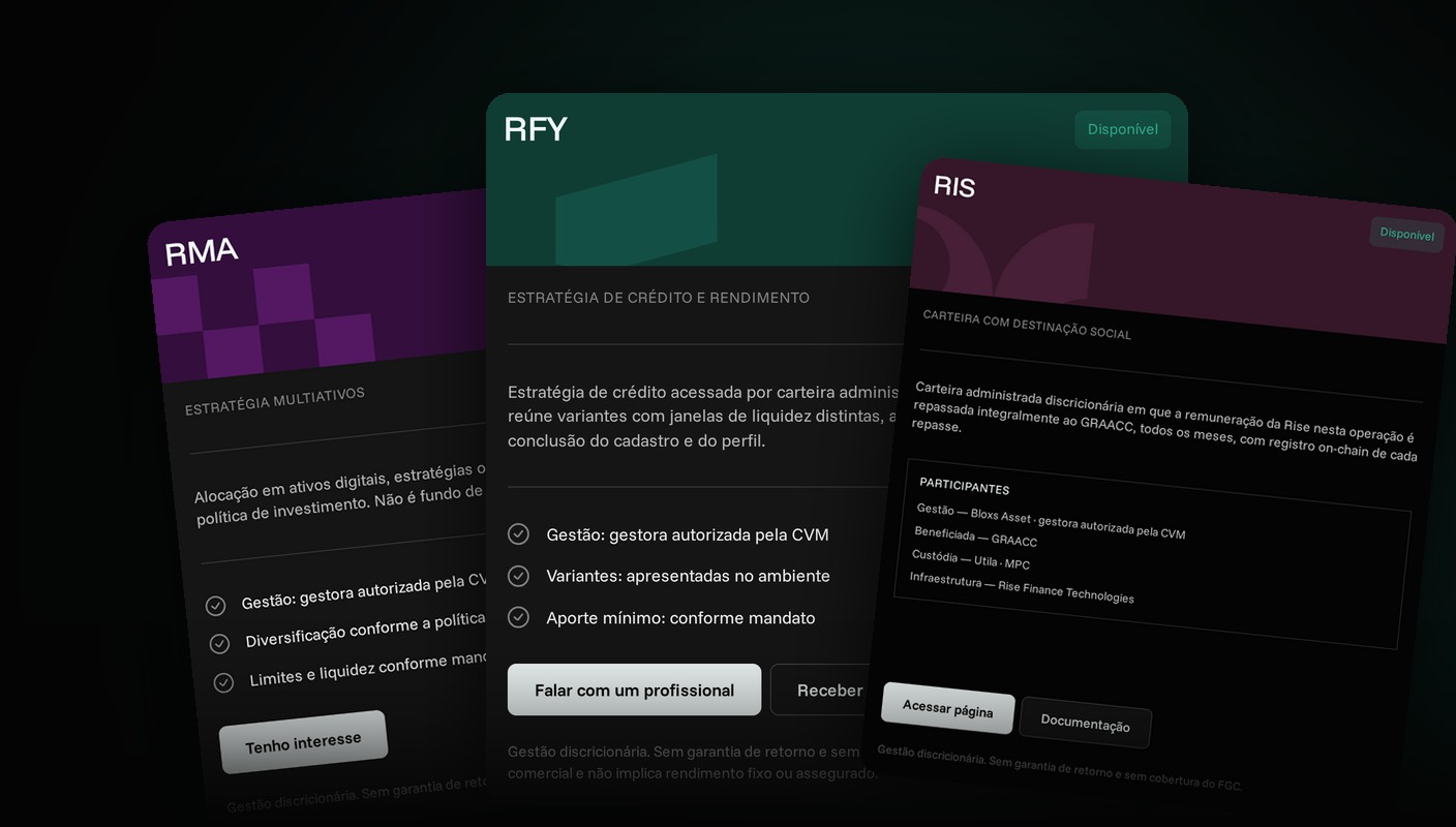 Representação abstrata da infraestrutura tecnológica da Rise